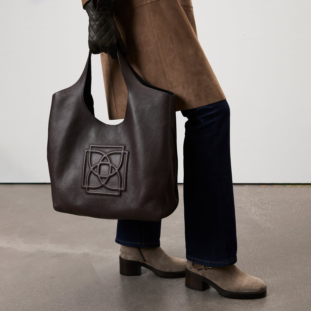 Alexandra Kahve Kadın Deri Omuz Çantası