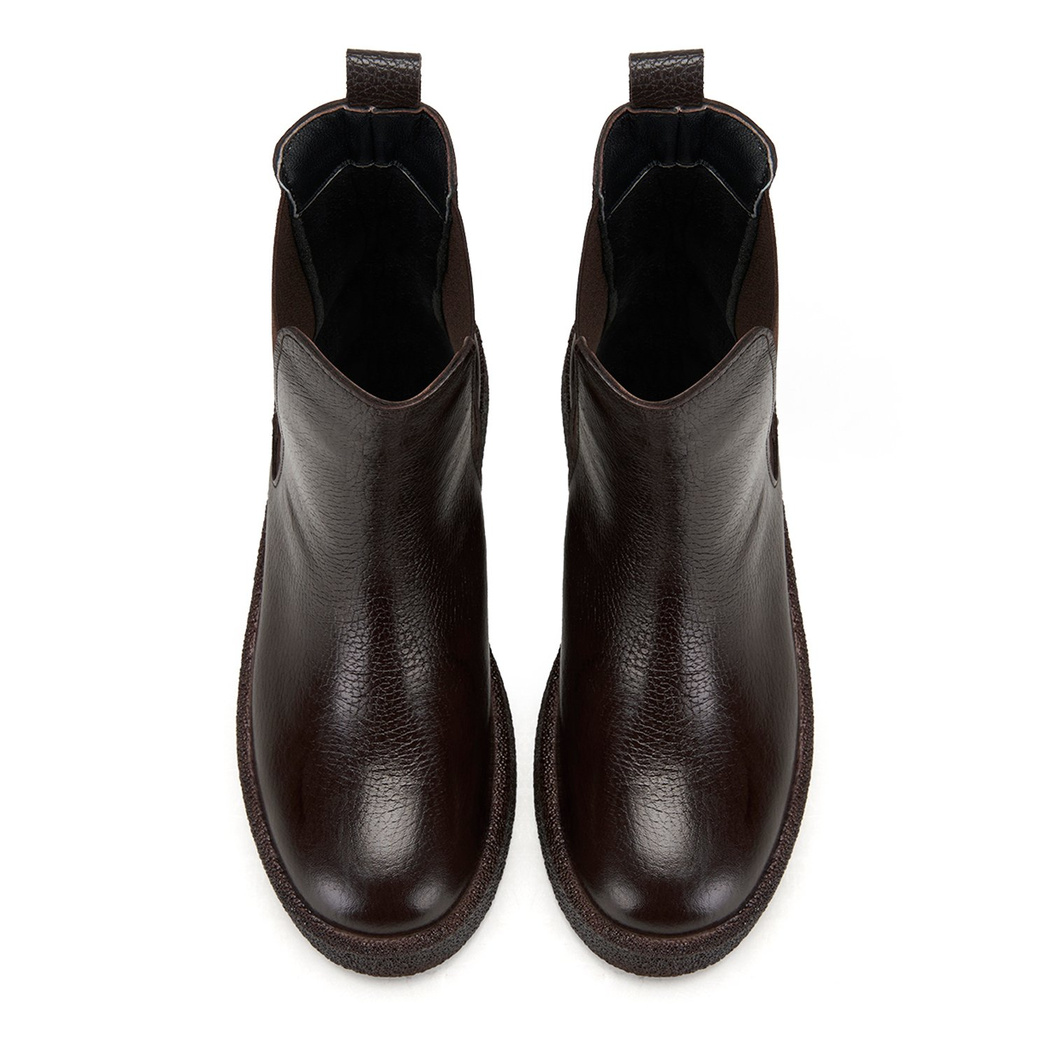 Alexis Kahve Kadın Lastikli Deri Chelsea Bot