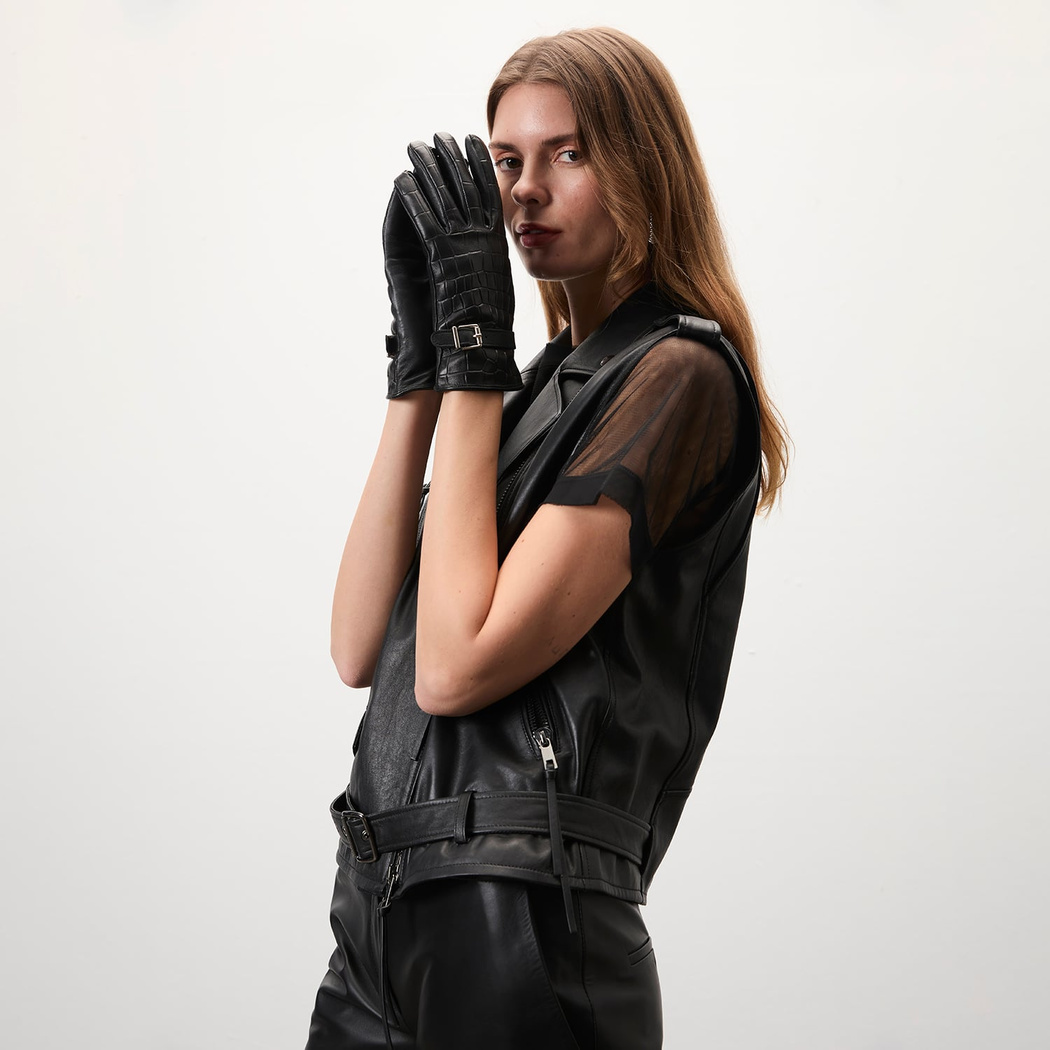 Alikae Siyah Kadın Deri Yelek