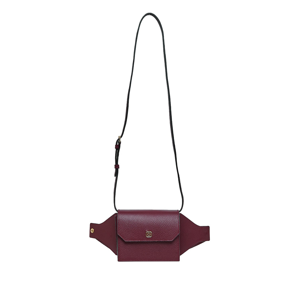 Aliz Bordo Kadın Deri Bel Çantası