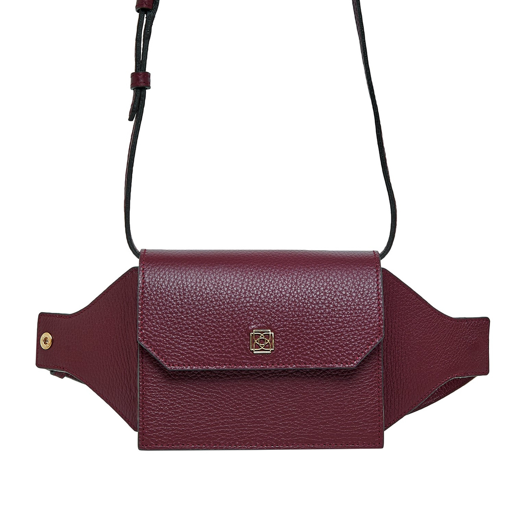 Aliz Bordo Kadın Deri Bel Çantası