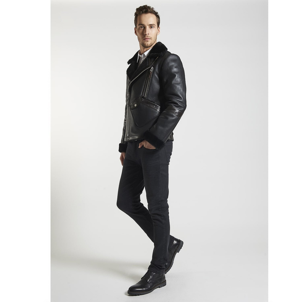 Alonso Siyah Kürklü Erkek Mont