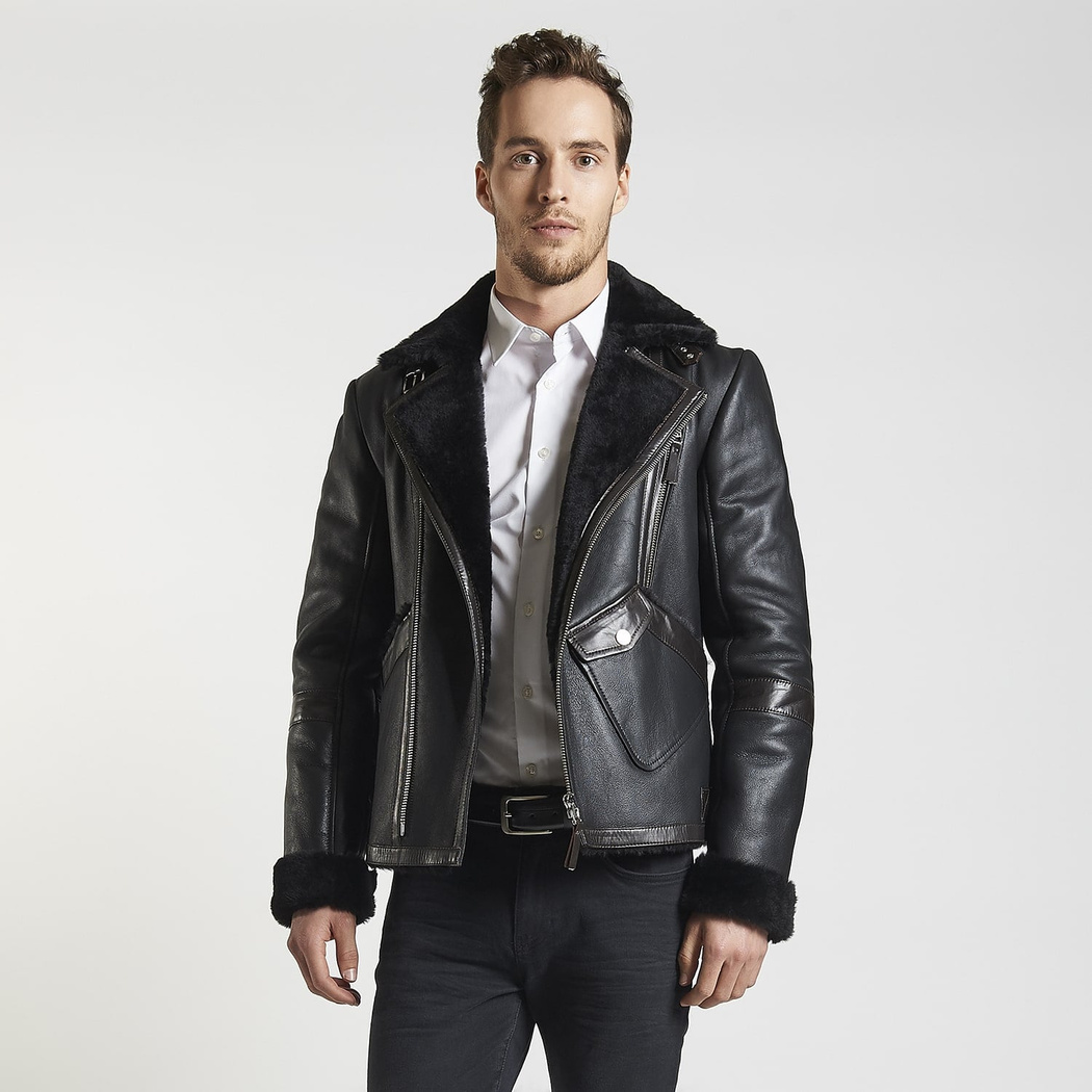 Alonso Siyah Kürklü Erkek Mont