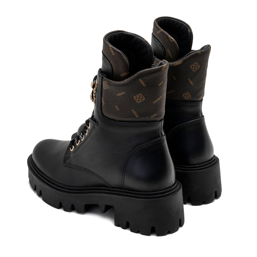 Alvar Siyah Kadın Monogram Deri Bot