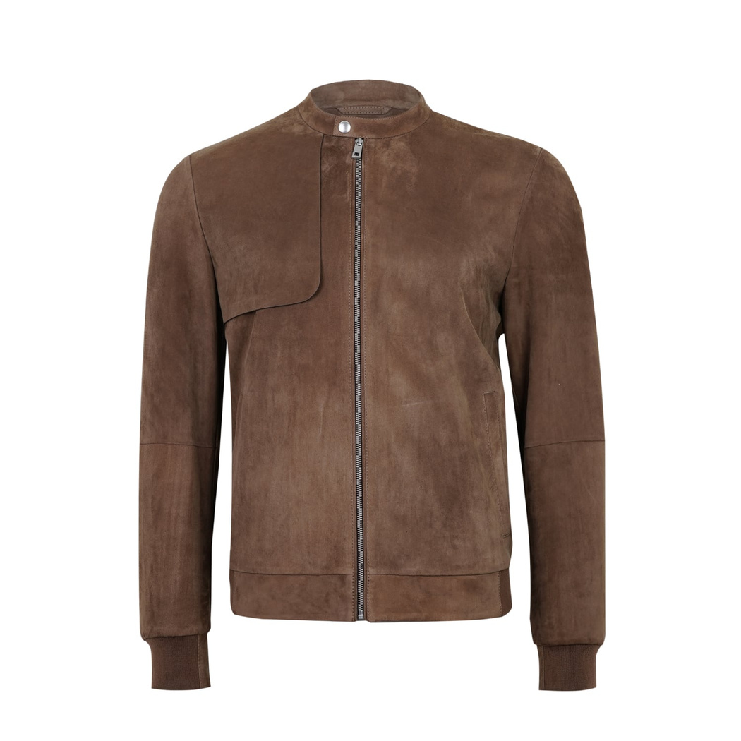 Ambrosi Kahve Erkek Bomber Süet Deri Ceket