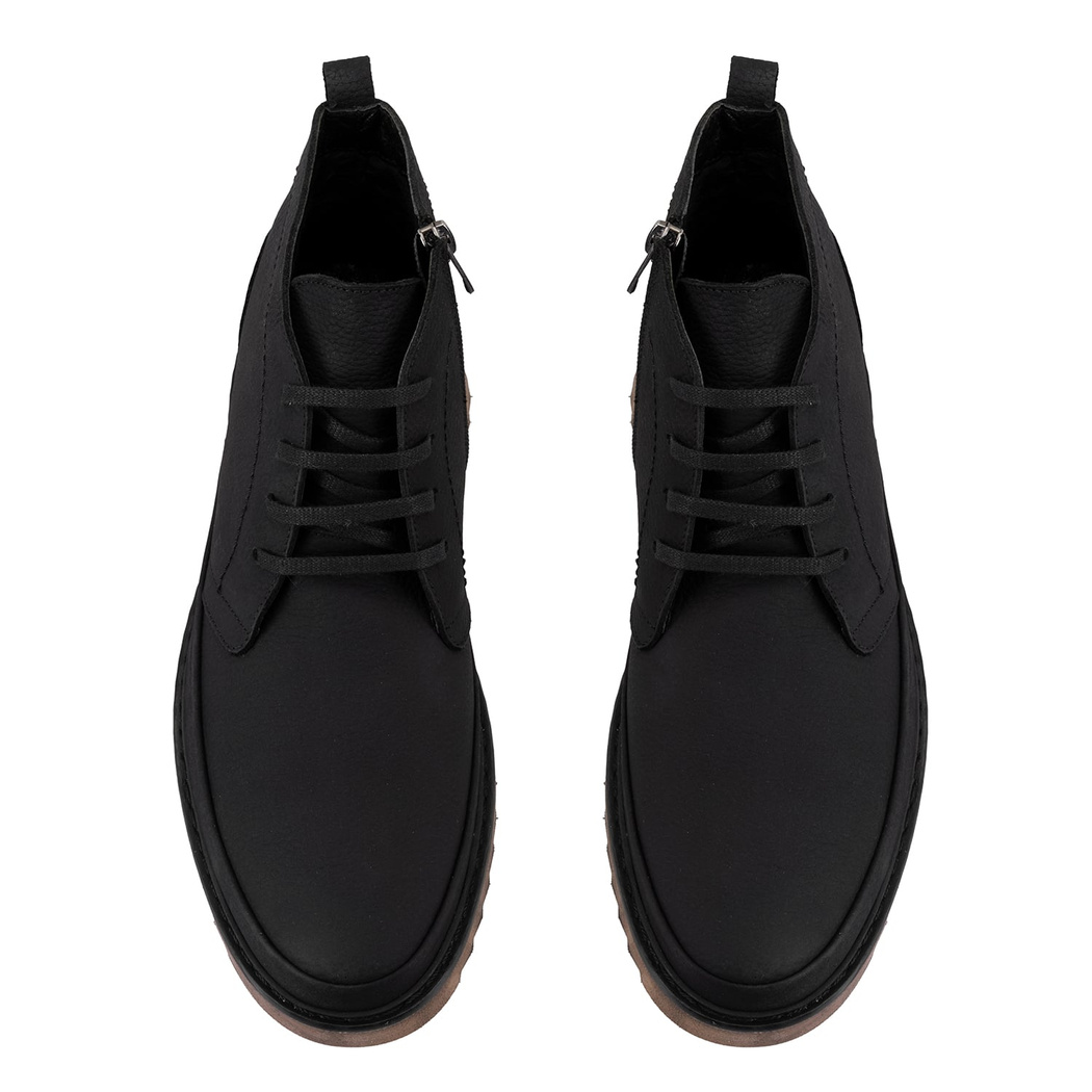 Amelas Siyah Erkek Deri Bot