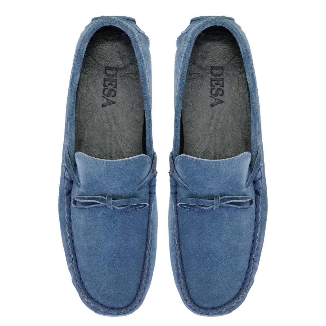 Ancil Mavi Erkek Süet Deri Loafer