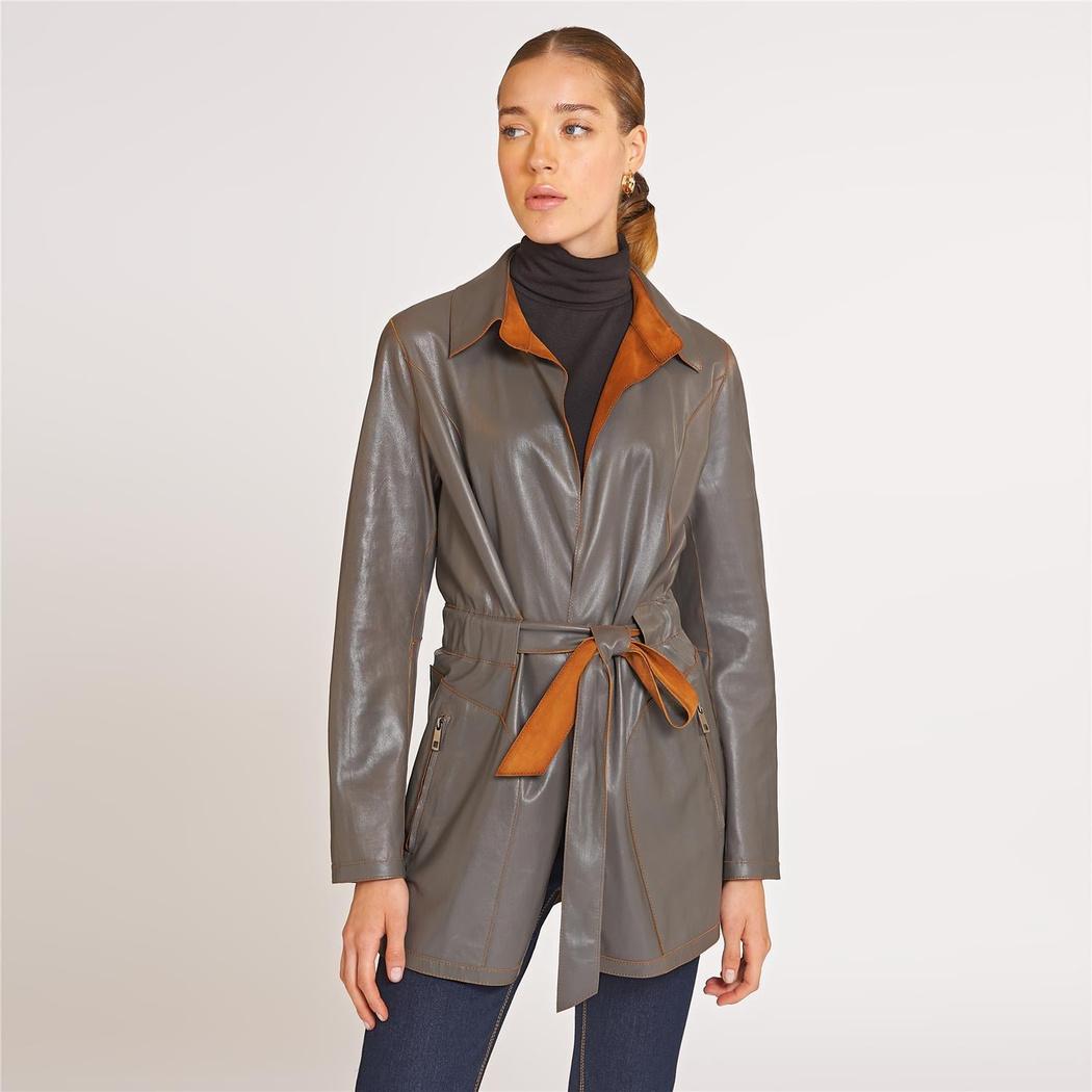 Andra Kadın Çift Taraflı Deri Pardösü