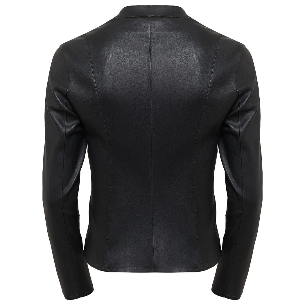 Anila Kadın Deri Streç Biker Mont