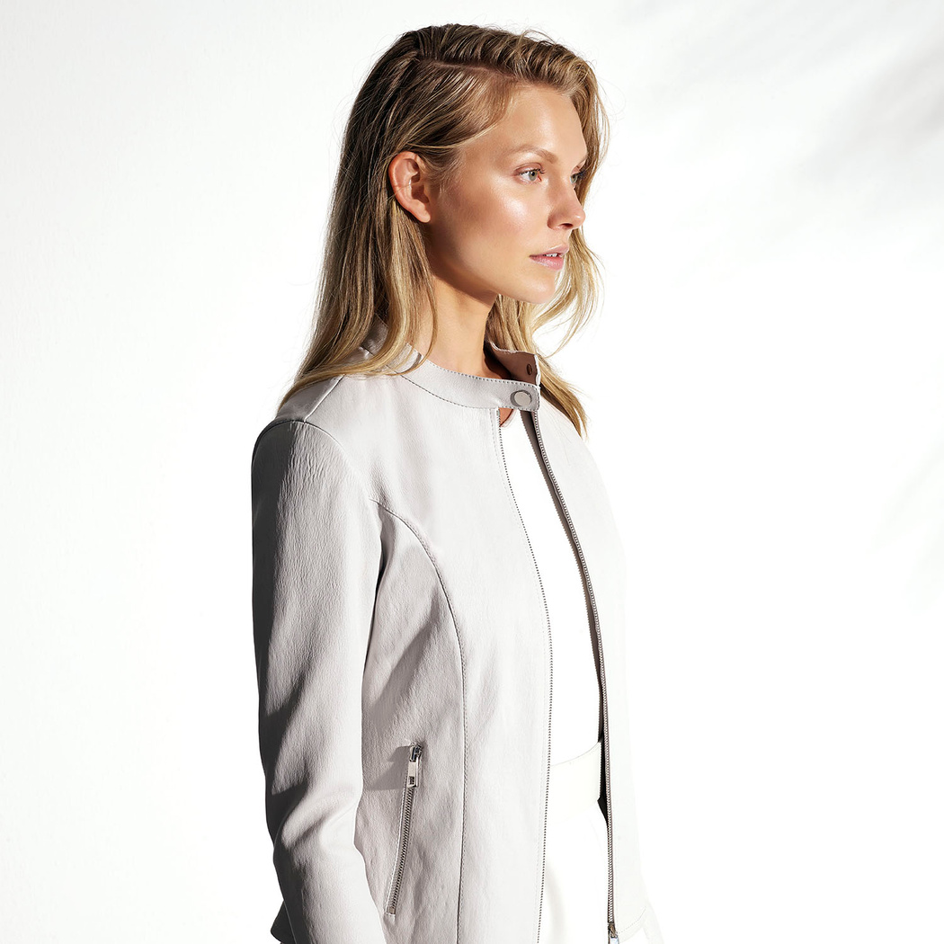 Anila Kadın Deri Streç Biker Mont