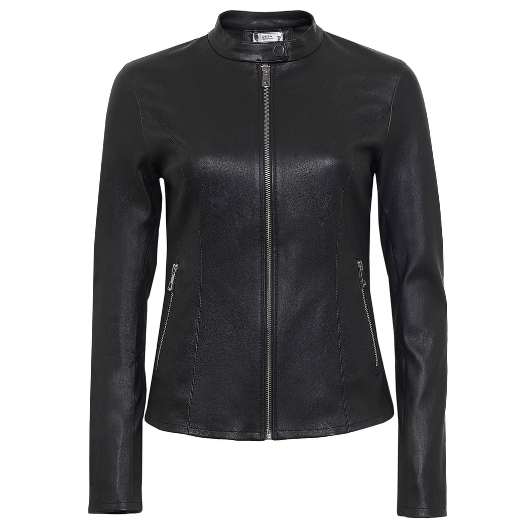 Anila Kadın Deri Streç Biker Mont