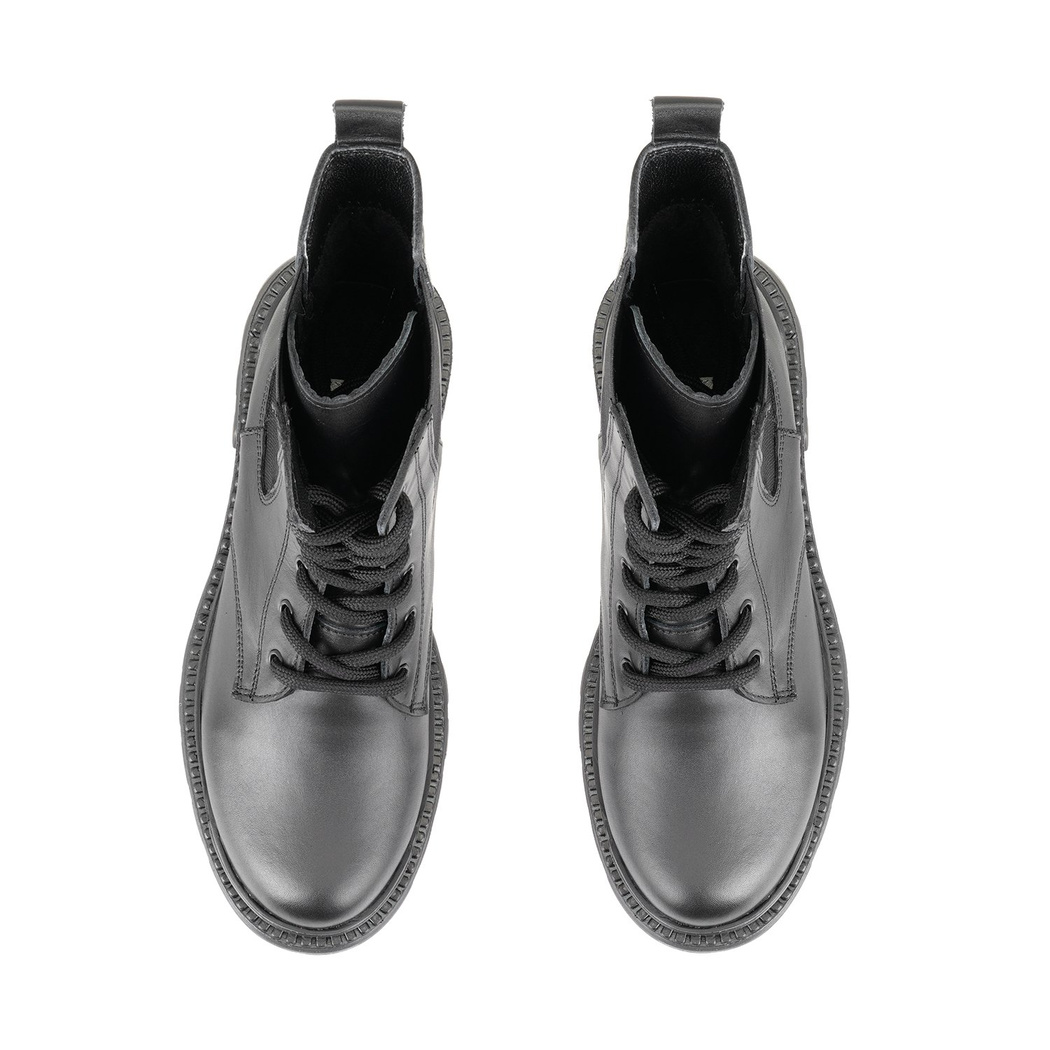 Anjer Siyah Kadın Lastikli Deri Chelsea Bot