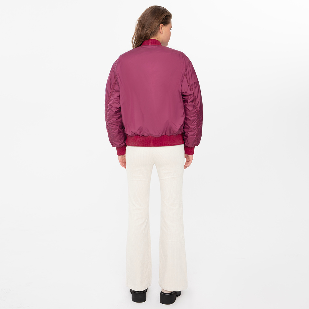 Anna Mor Kadın Çift Taraflı Deri Bomber Ceket 