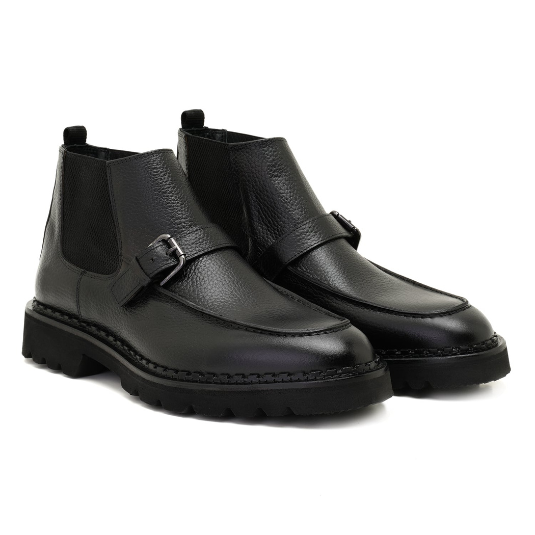 Annia Antrasit Erkek Deri Bot