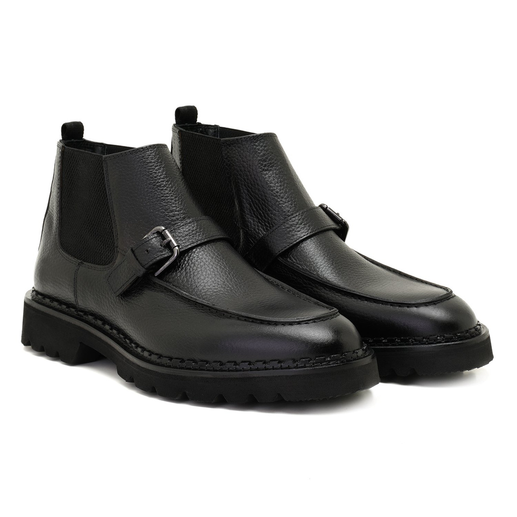 Annia Antrasit Erkek Deri Bot