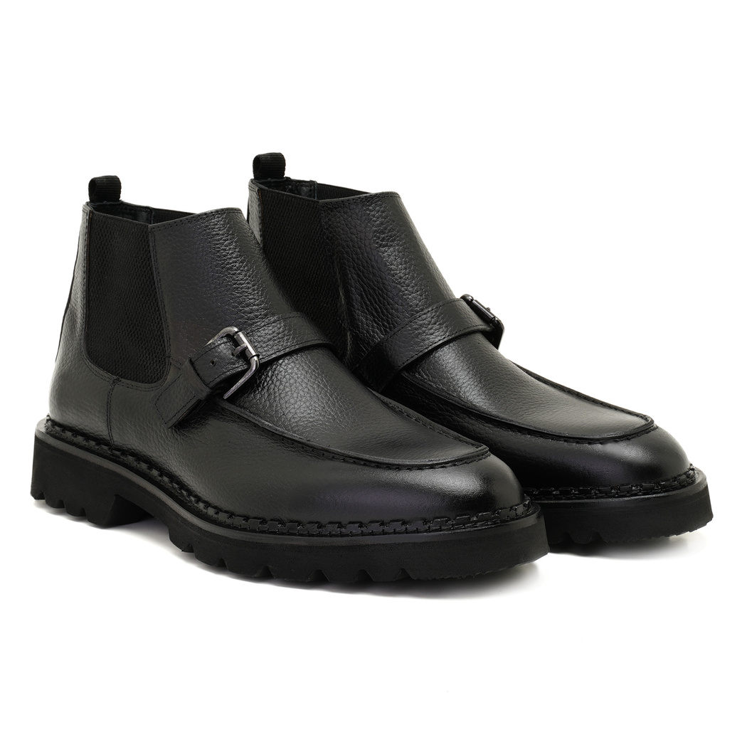 Annia Antrasit Erkek Deri Bot