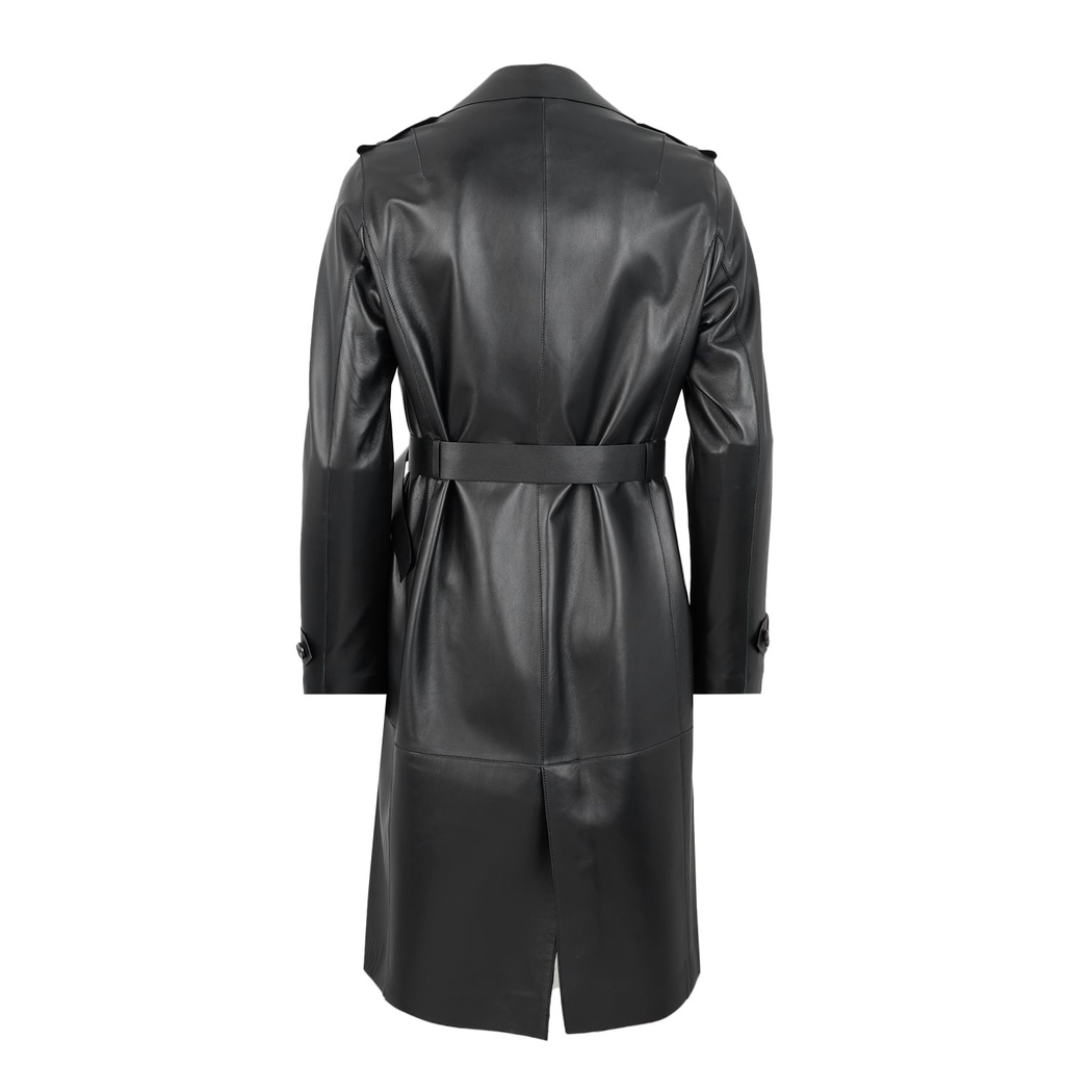 Annily Siyah Kadın Deri Trençkot