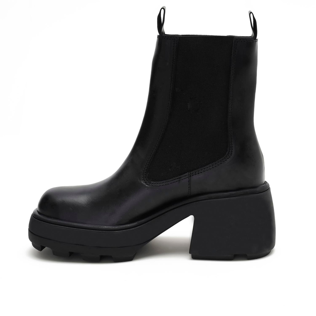 Anton Siyah Kadın Yandan Lastikli Deri Bot