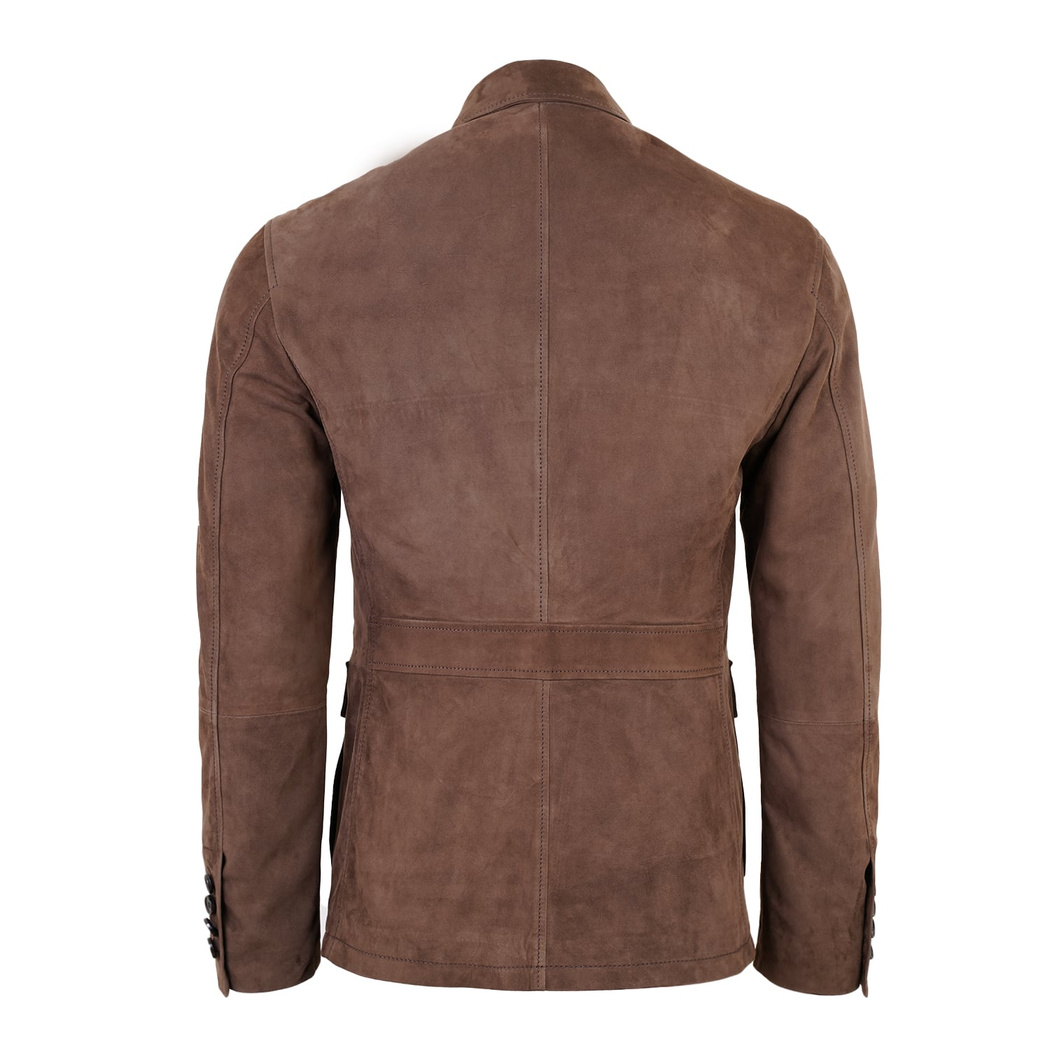 Antonin Kahve Erkek Süet Deri Safari Ceket