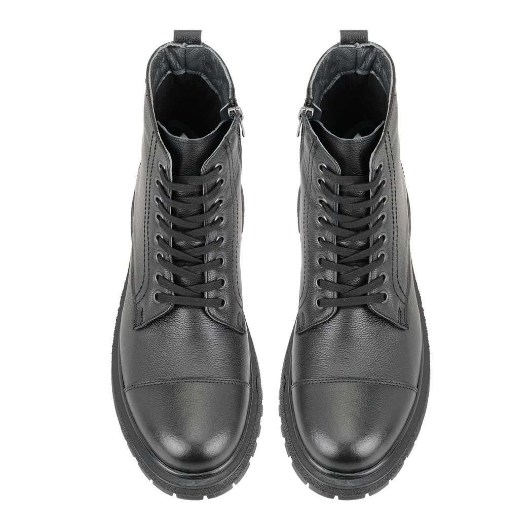 Antonio Siyah Erkek Fermuarlı Deri Bot