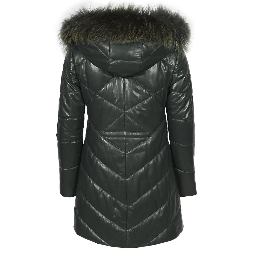 Aoibhinn Kadın Şişme Deri Mont