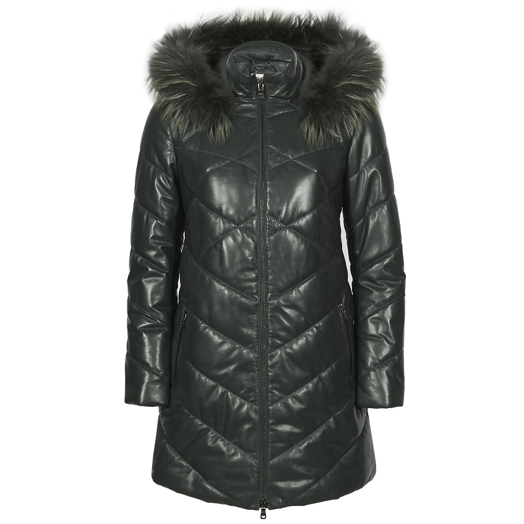 Aoibhinn Kadın Şişme Deri Mont