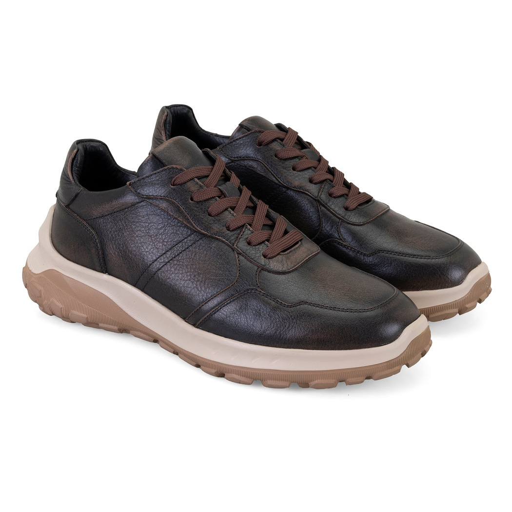 Arisa Kahve Erkek Bağcıklı Deri Spor Ayakkabı