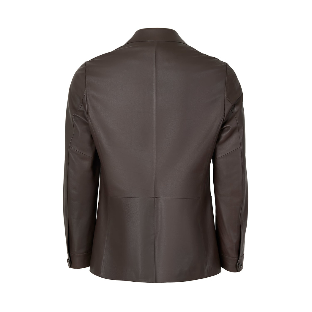 Auburn Kahverengi Erkek Deri Blazer Ceket
