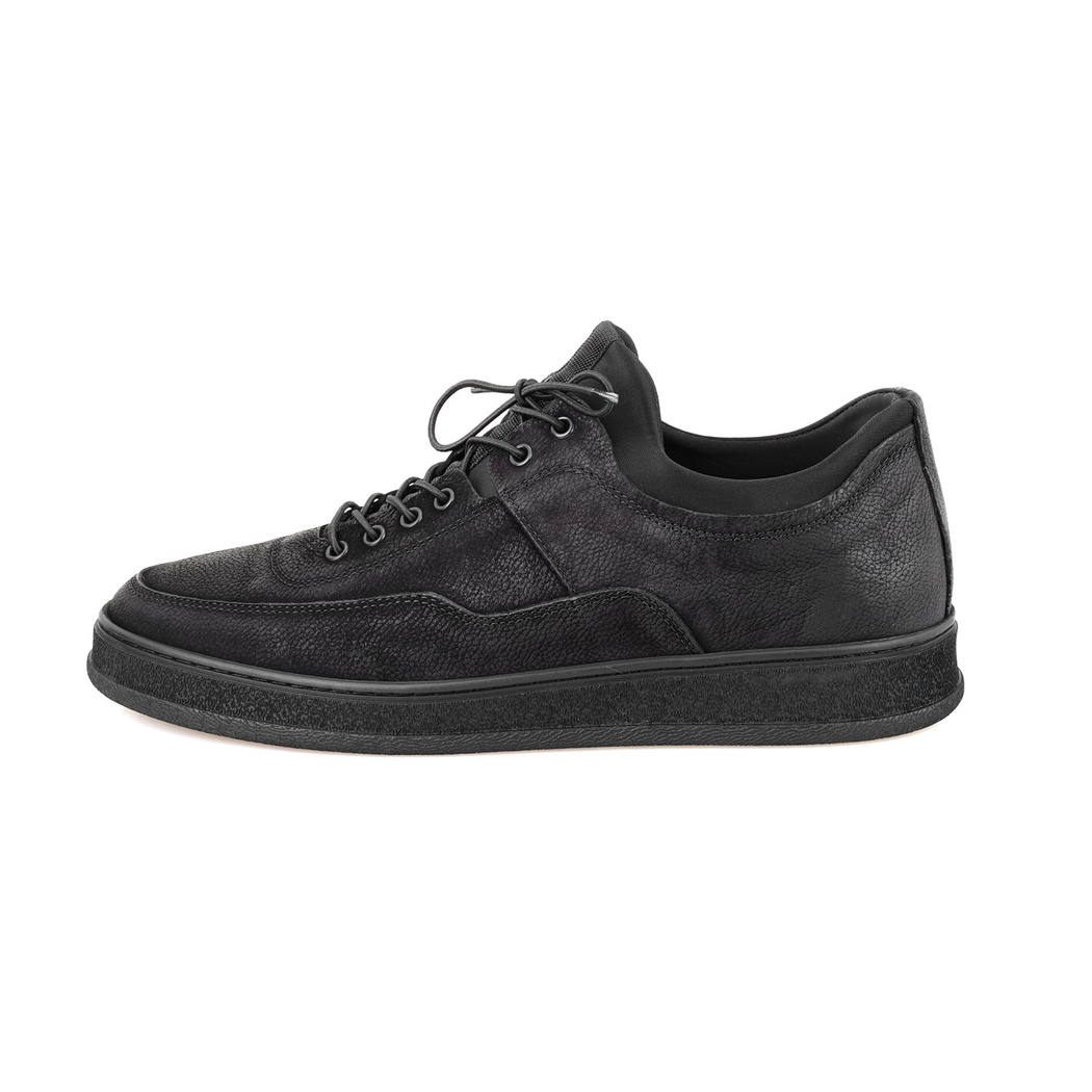 Auke Siyah Erkek Deri Spor Ayakkabı