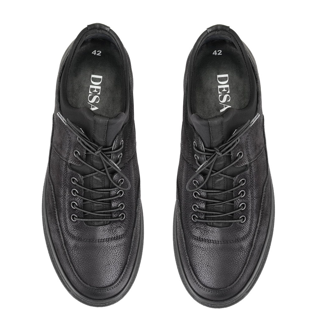 Auke Siyah Erkek Deri Spor Ayakkabı