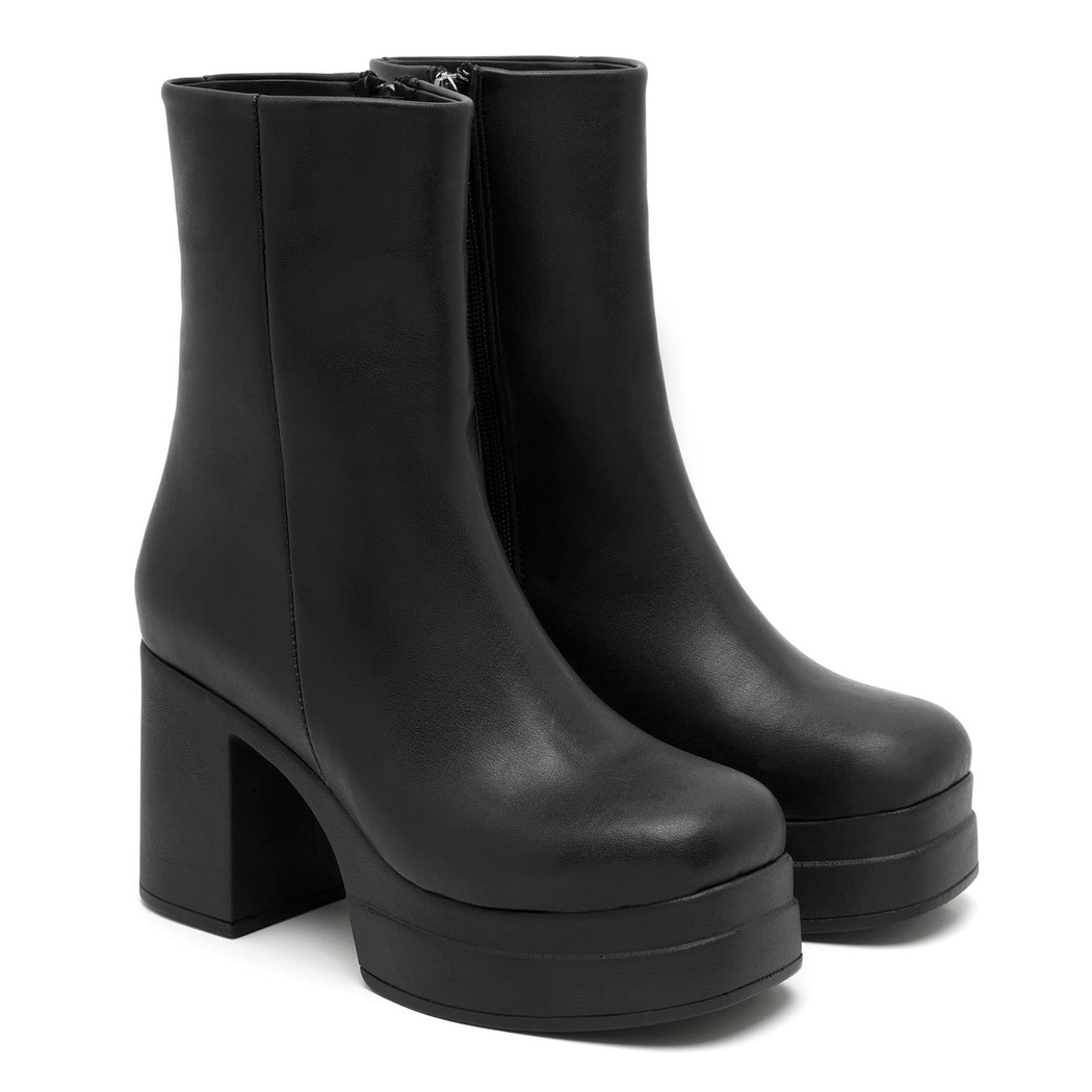 Aurel Siyah Kadin Platform Topuklu Bot