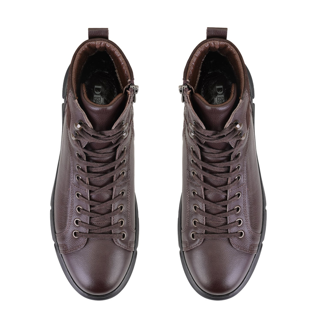 Axel Kahve Erkek Fermuarlı Deri Bot