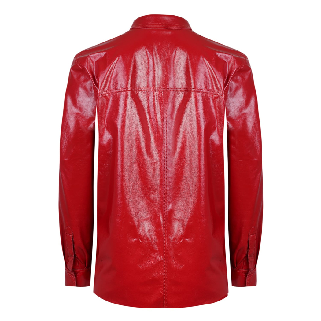 Ayzaria Kırmızı Kadın Rugan Deri Gömlek