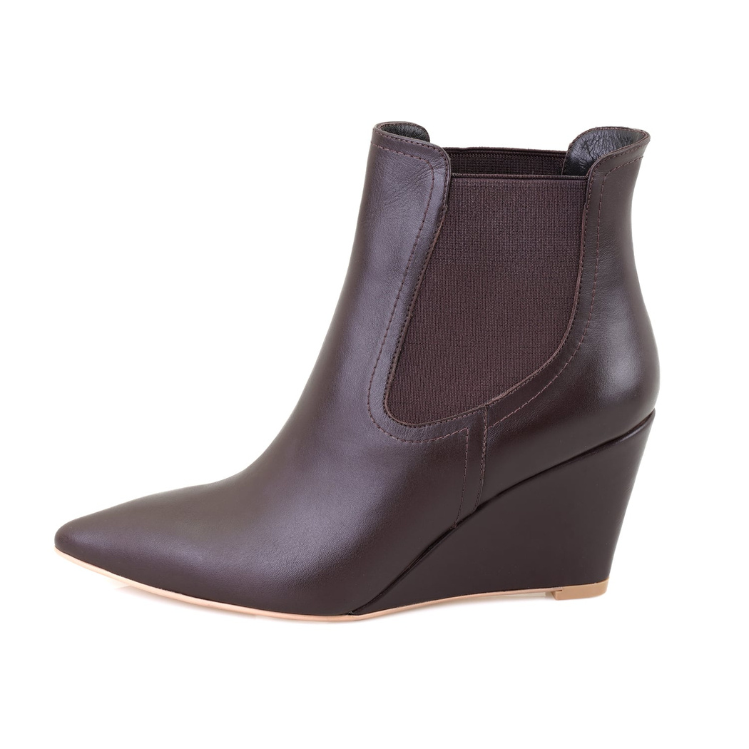 Azalea Kahve Kadın Lastikli Topuklu Deri Bot