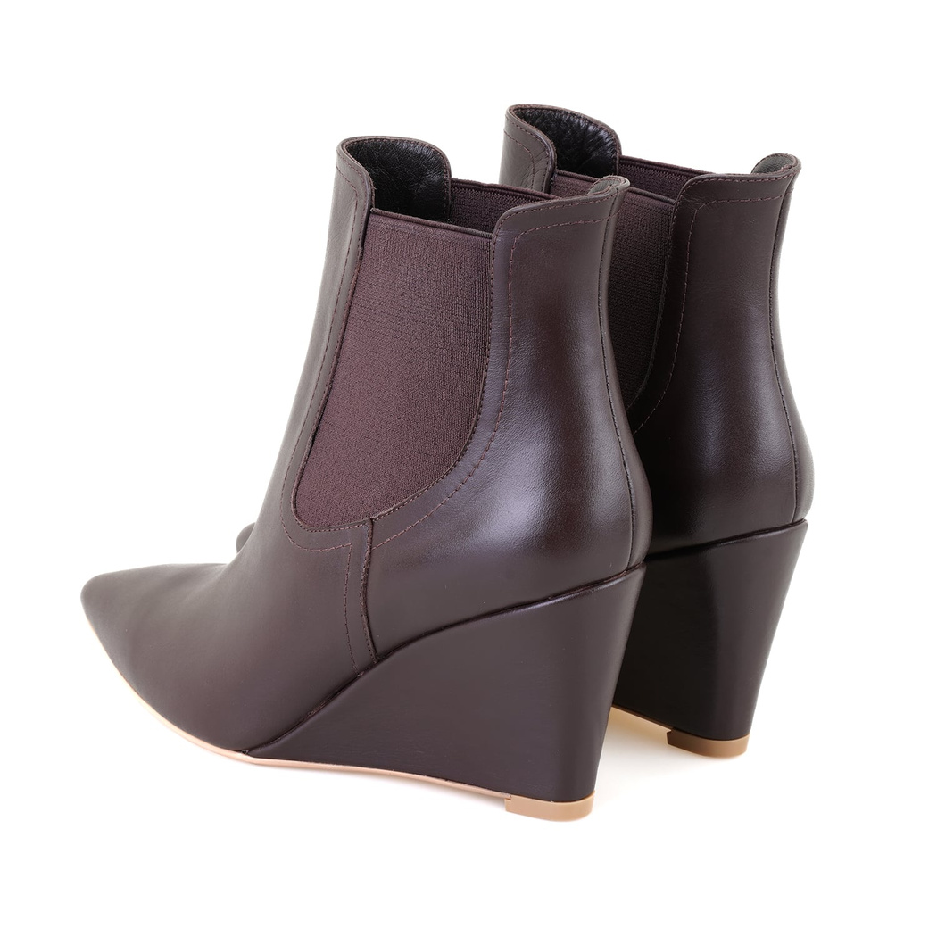 Azalea Kahve Kadın Lastikli Topuklu Deri Bot