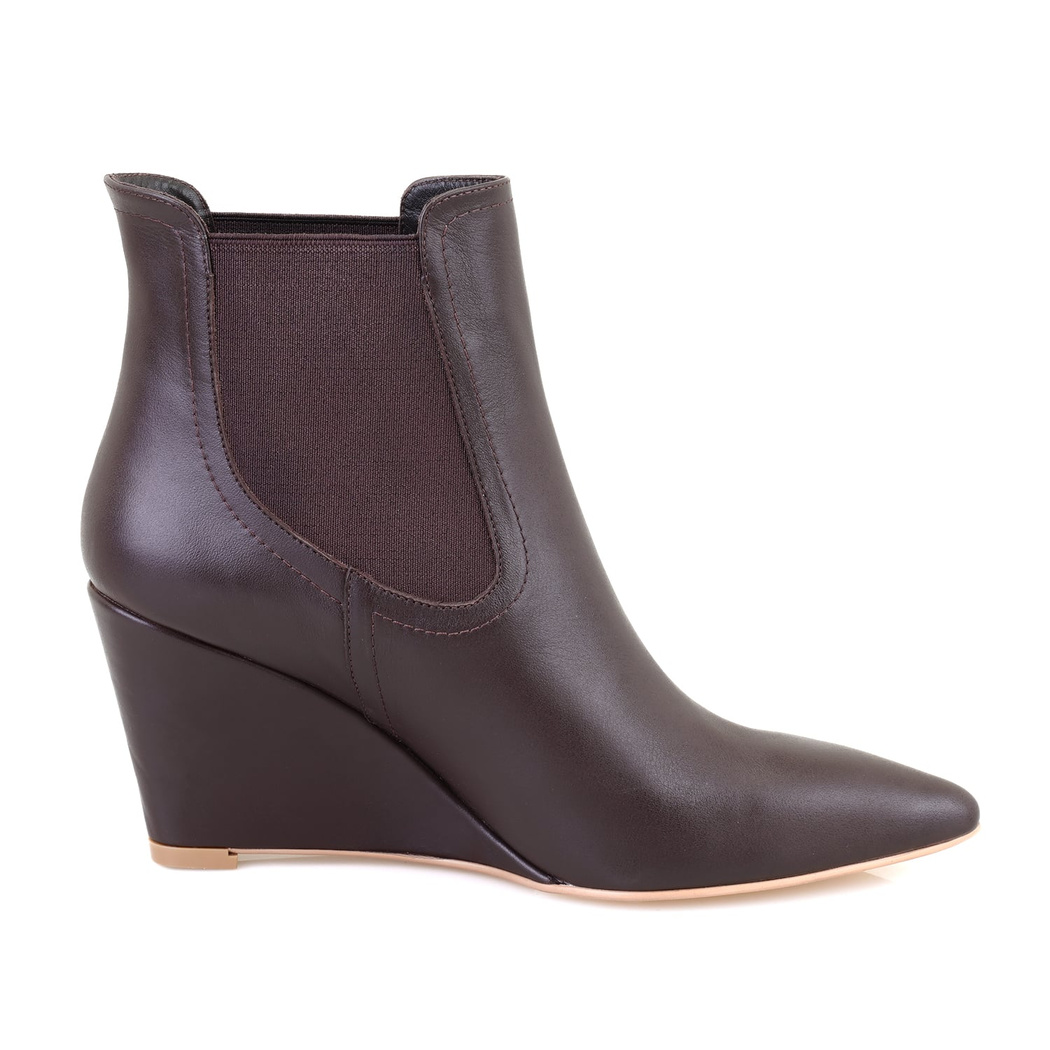 Azalea Kahve Kadın Lastikli Topuklu Deri Bot