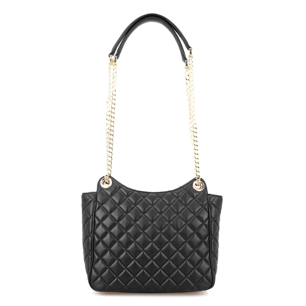 Azaliya Siyah Kadın Kapitone Deri Omuz Çantası