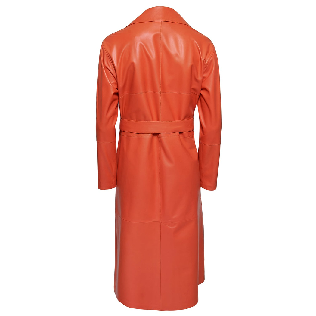 Aziza Kadın Deri Uzun Trençkot