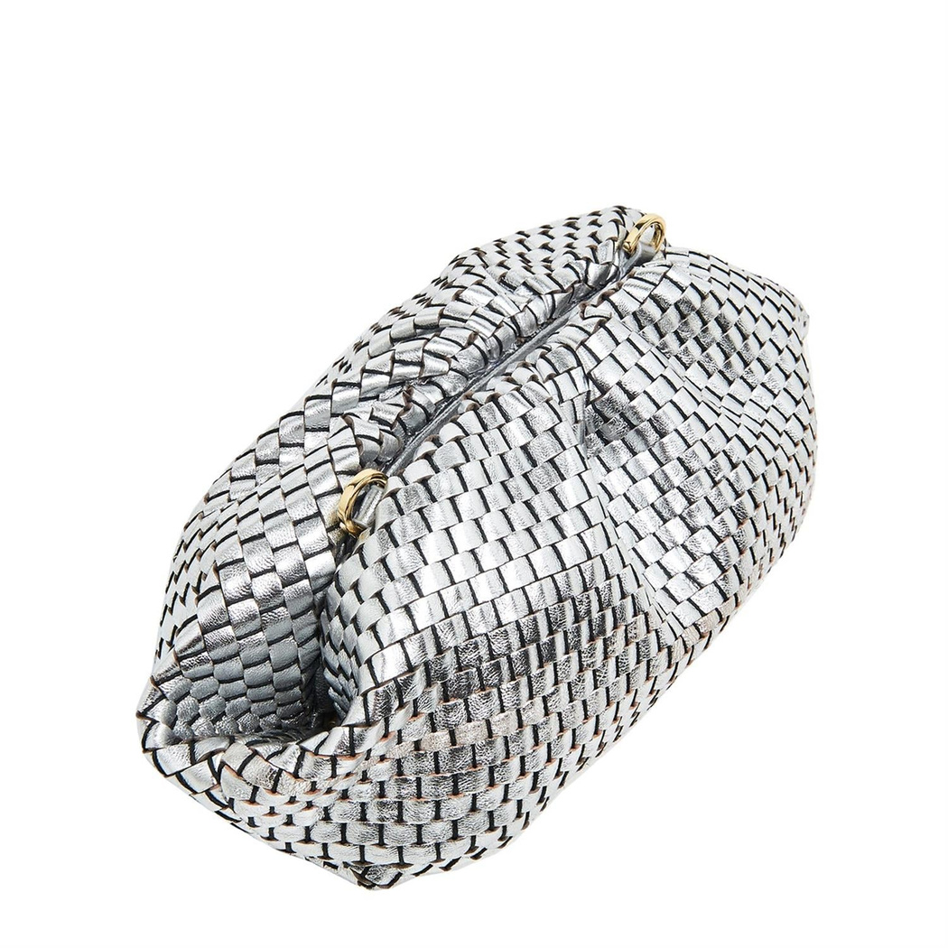 Azure Kadın Omuz Askılı Örgü Deri Clutch