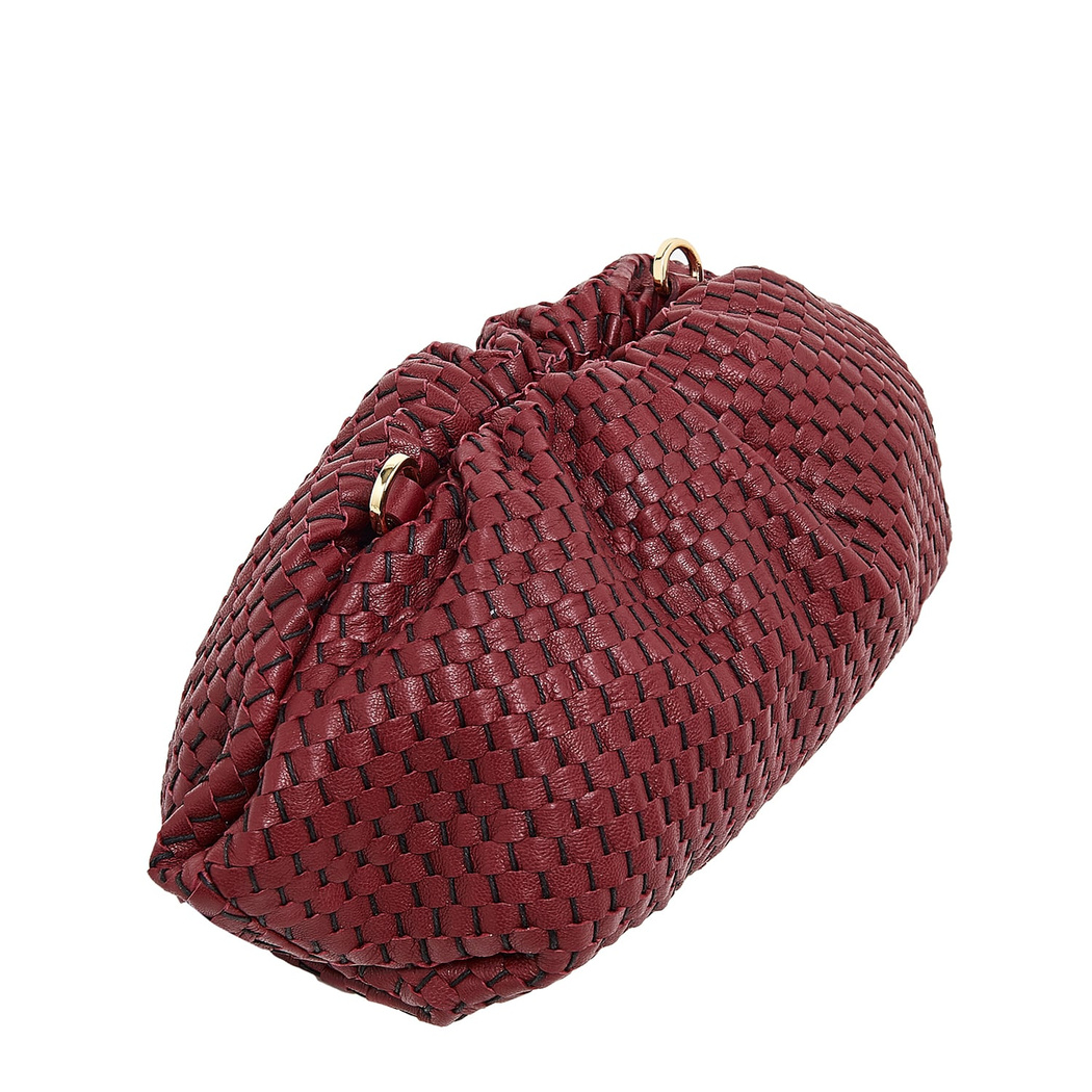 Azure Kadın Omuz Askılı Örgü Deri Clutch