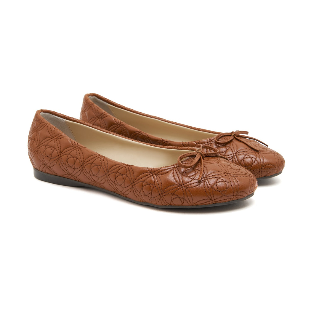 Ballerin Kadın Kapitone Deri Babet