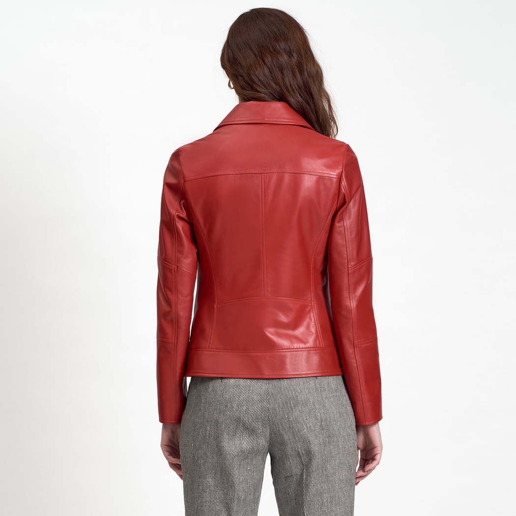 Beatrix Kadın Deri Biker Ceket