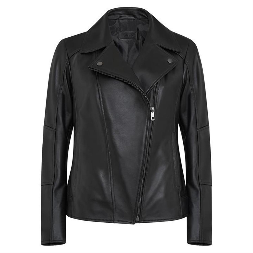 Beatrix Siyah Kadın Deri Biker Ceket