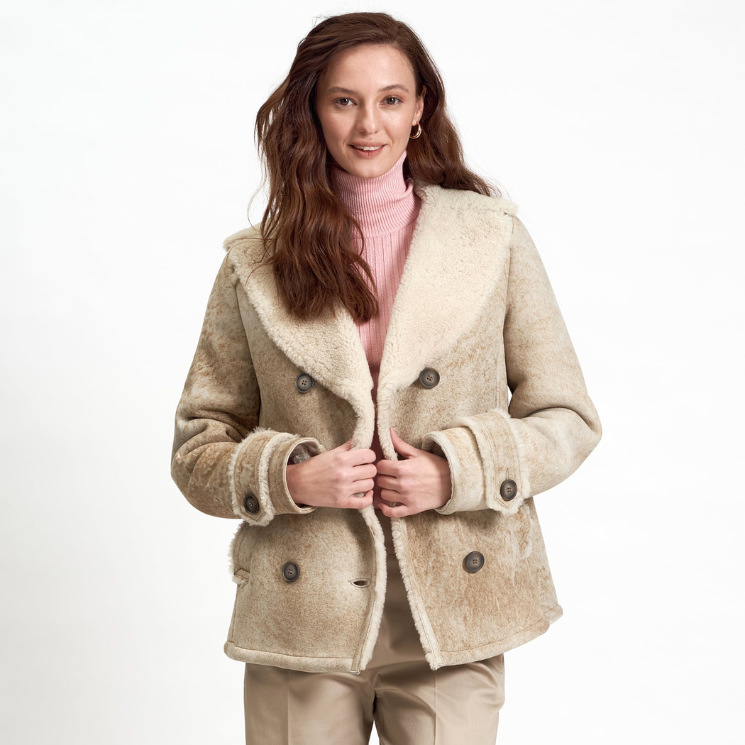 Bej Engracia Kadın Kürk Mont