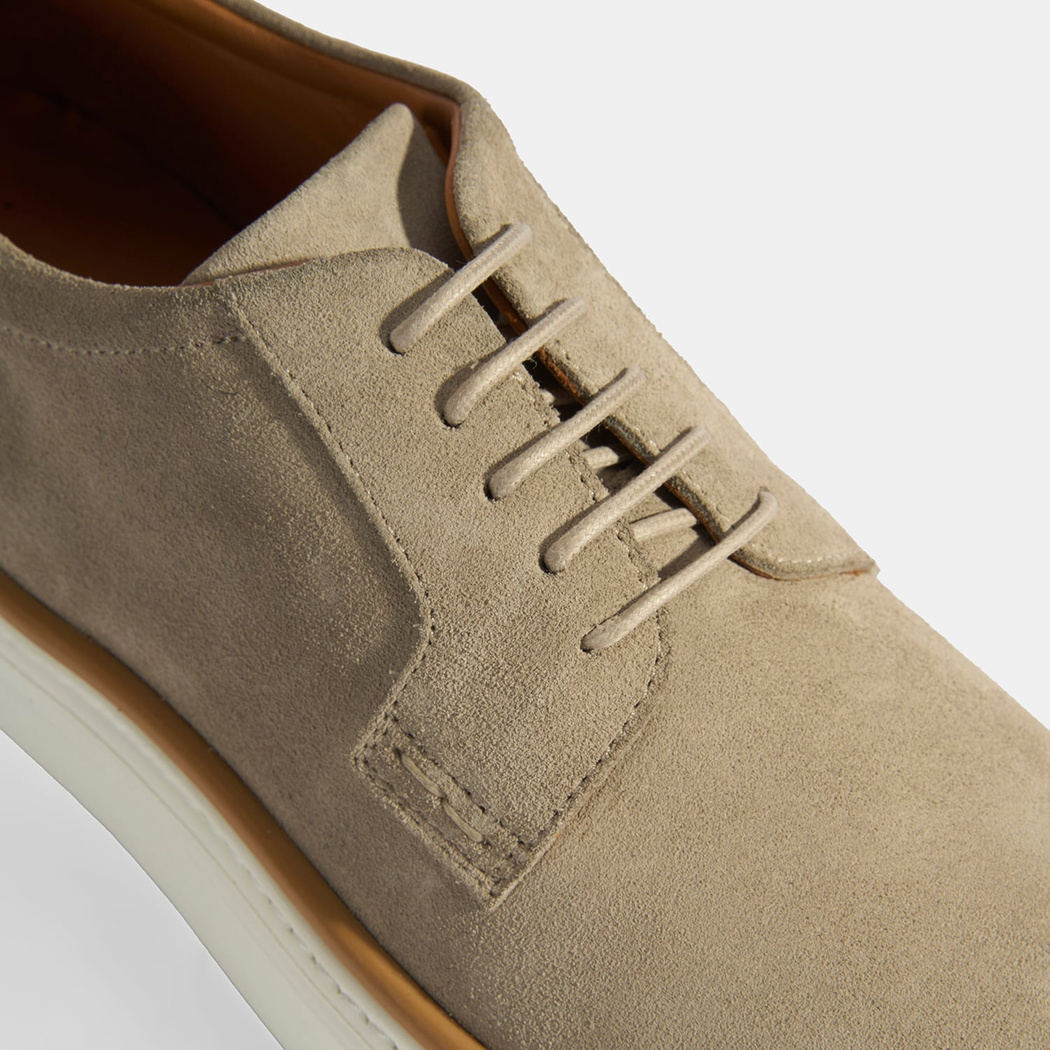 Bej Erkek Bağcıklı Süet Günlük Ayakkabı