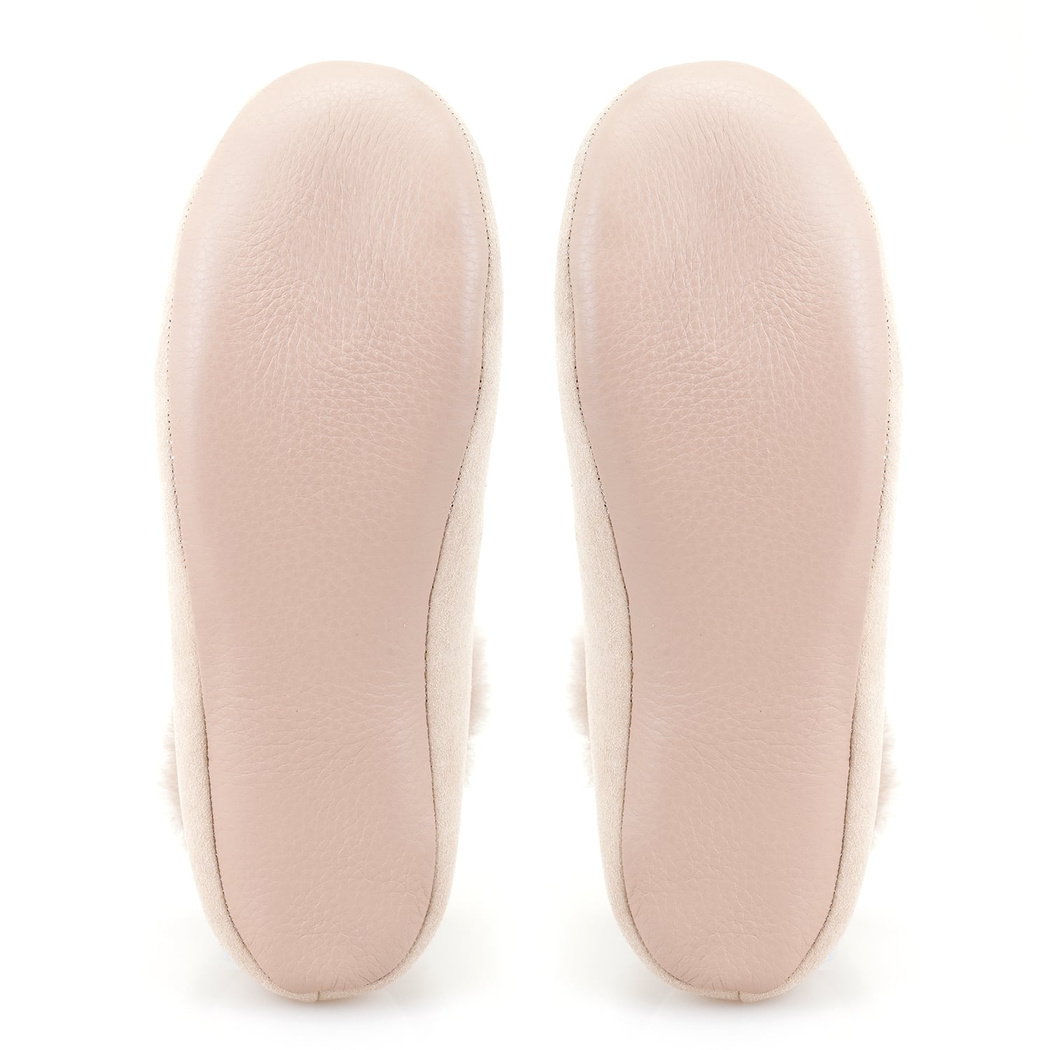 Bej Kadın Fluffy Yünlü Patik