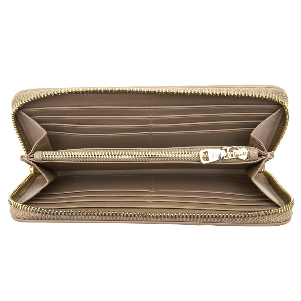 Bej Kadın Monogram Deri Cüzdan