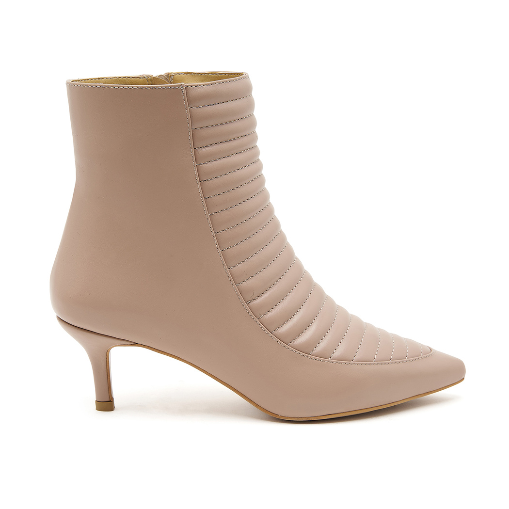 Bej Mencie Kadın Deri Bootie