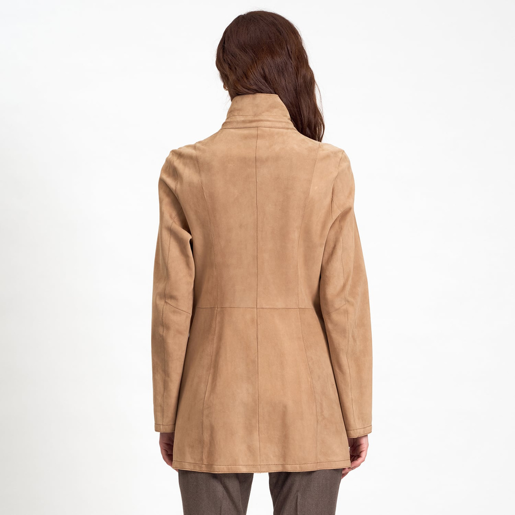 Bej Pietra Kadın Çift Taraflı Süet Ceket