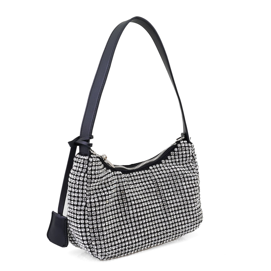 Berenice Siyah Kadın Parlak Taşlı Gece Çantası